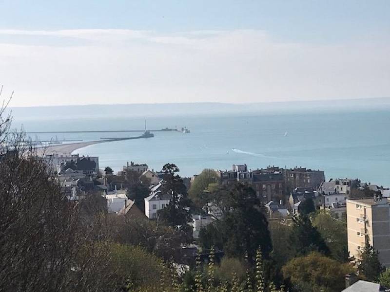 pleine vue mer dans cadre de verdure